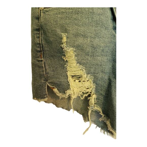 Women’s Jean Shorts Kendall Kylie Size 7 The Icon Short Asymmetrical Fly 28 - Picture 2 of 11